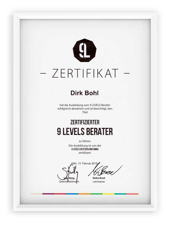 9 Levels Zertifikat
